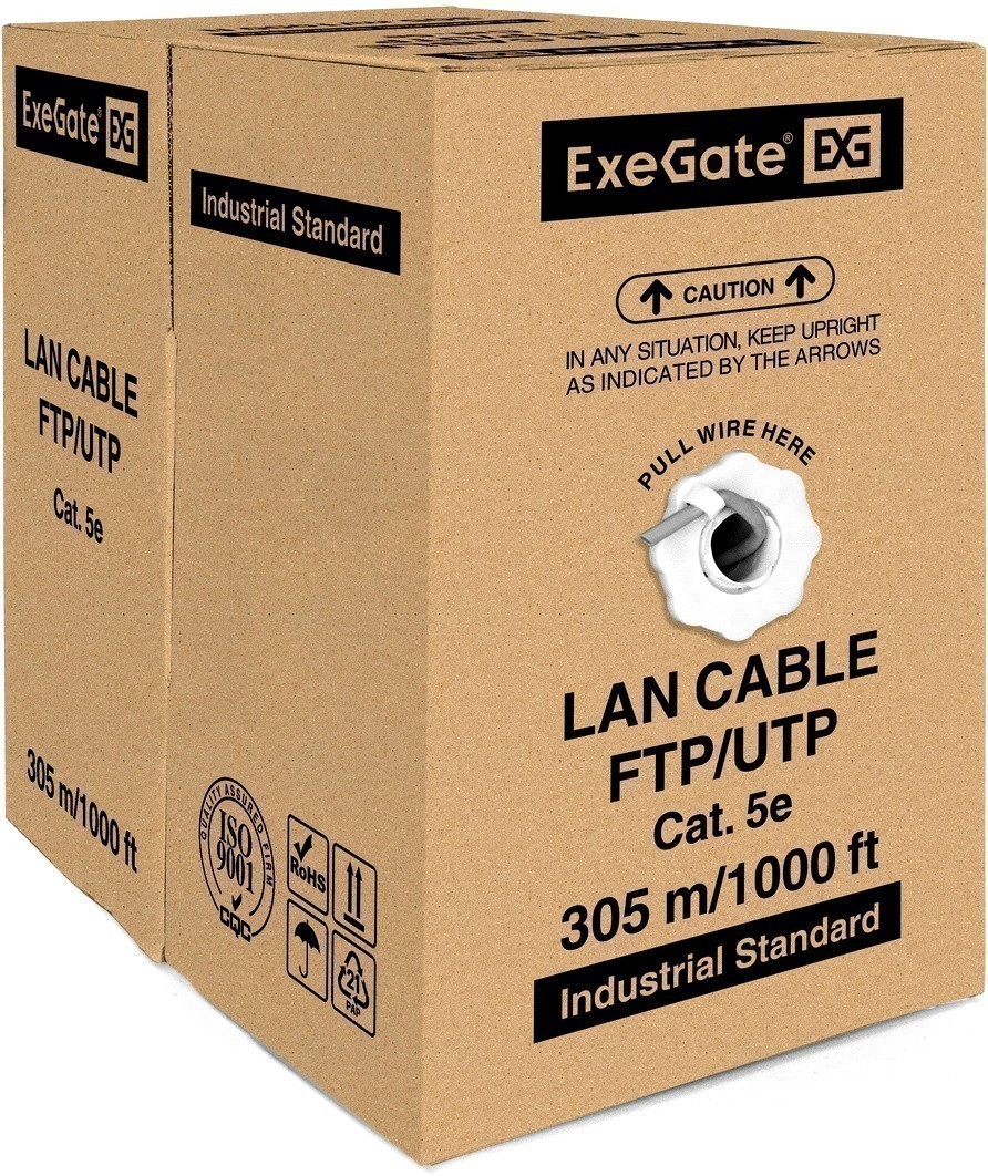 Exegate UTP4-C5e-CU-S25-IN-LSZH-GR-305, 305м