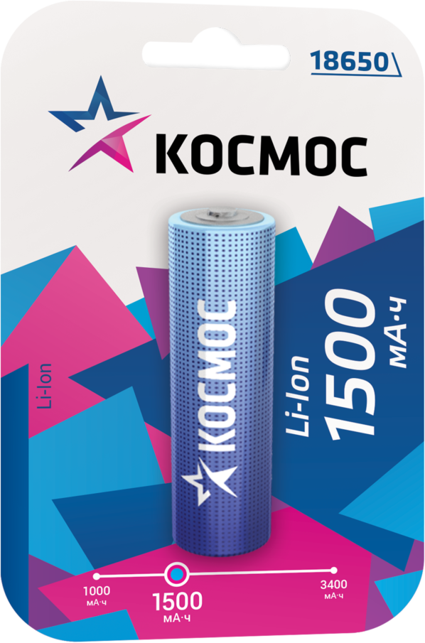 КОСМОС 18650 (168A, 1500 mAh, 1 шт.)